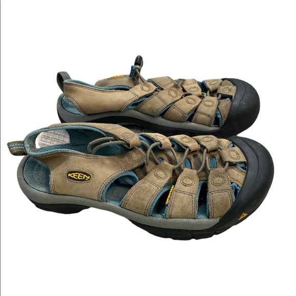 Keen Other - KEEN Tan Brown Leather Waterproof Sport Hiking Sandals Men’s Size 11 Caution